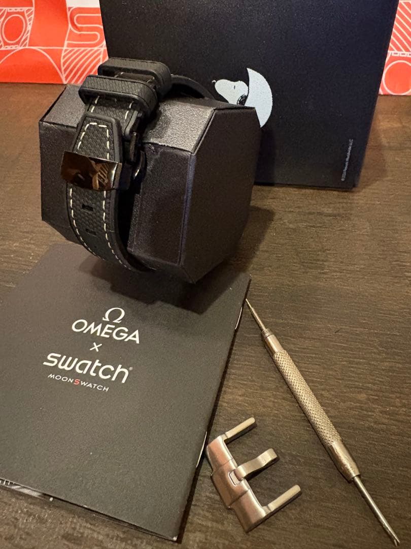 OMEGA × Swatch × snoopy 黒 スヌーピー
