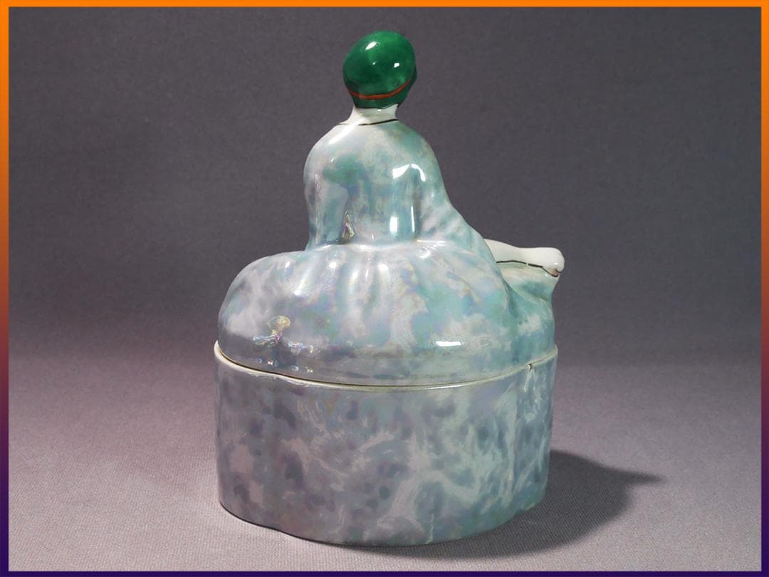 【1点限り】ノリタケ 青 デコレディ ドレッサードール パウダー アンティーク