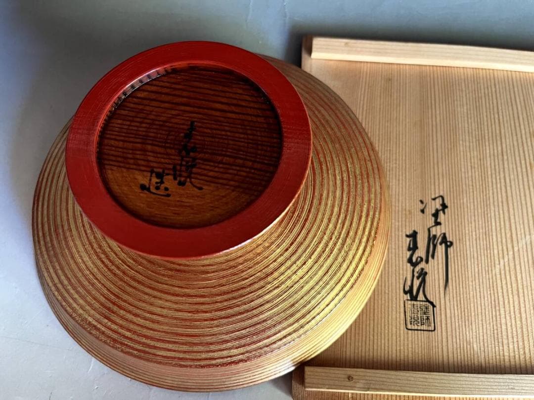 菓子器■塗り師 志悦銘 明治時代頃 越 木製漆器 金彩 高足 時代物 骨董品■