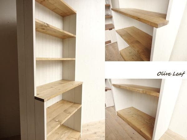 サイズ、デザインオーダー可！●6段カップボードW64●シャビーホワイト●受注製作