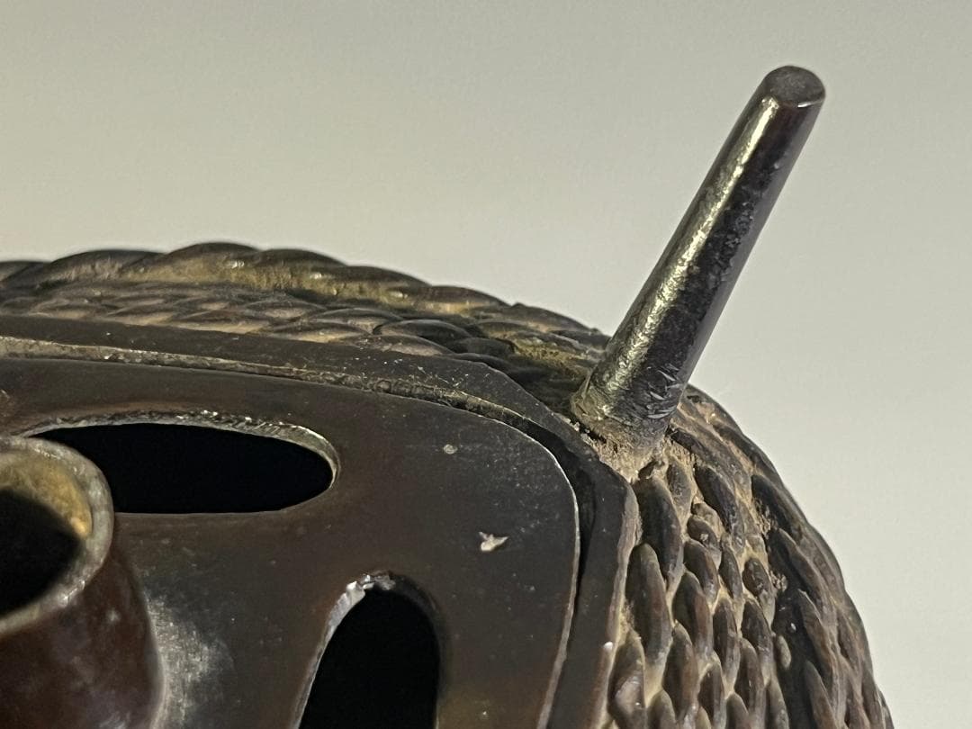 古銅 糸巻 香炉 時代物 渡雲鋳造