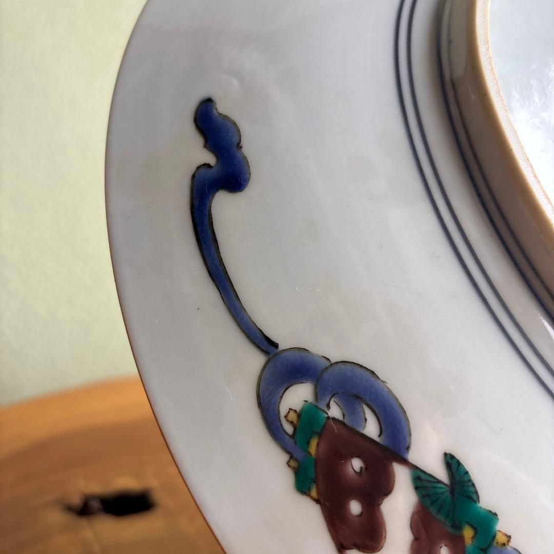 九谷焼 松竹梅 飾り皿 三ツ井為吉 共箱 直径31.5cm