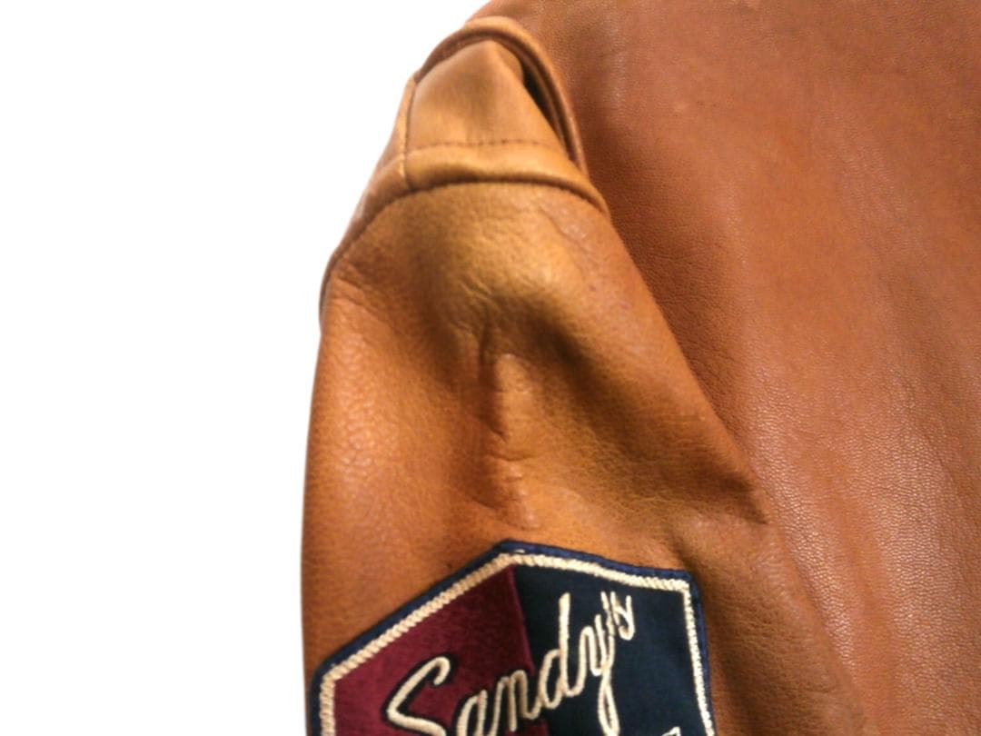 ローブローナックル ライダースジャケット ワッペン 山羊革 ブラウン XLサイズ