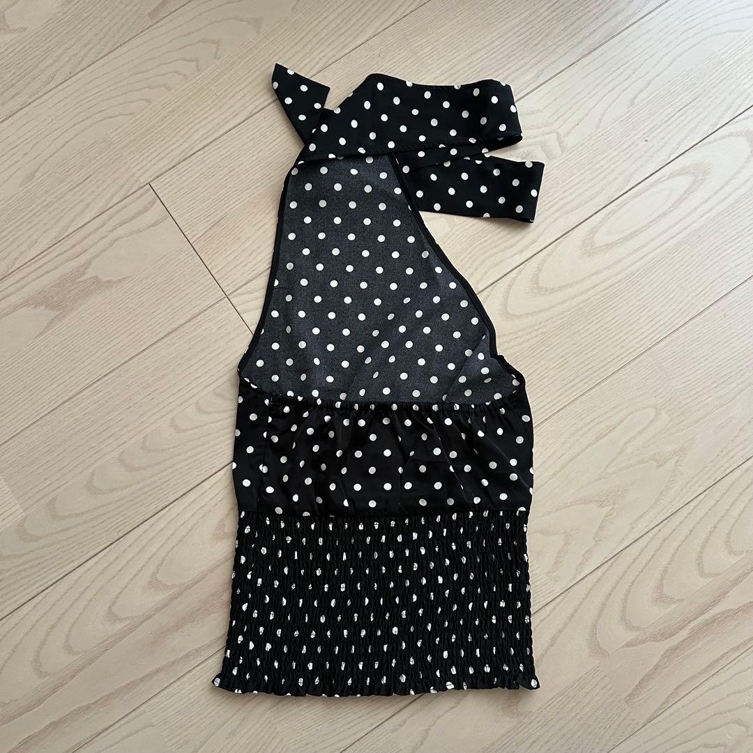 トップス BEEDEN DOTS SCARF NECK TOPS