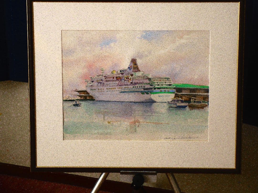 水彩画 船の風景 2014年作