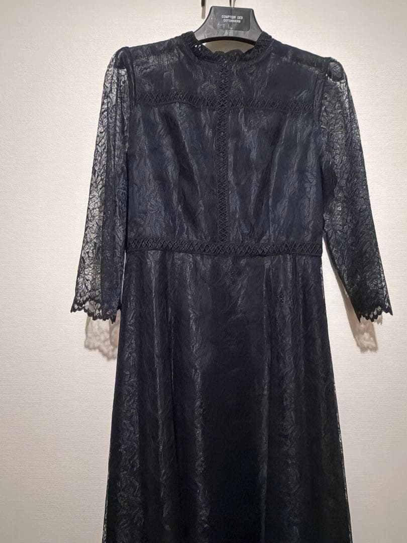 フォルムフォルマ マザードレスform forma リーフレースロング紺　９号