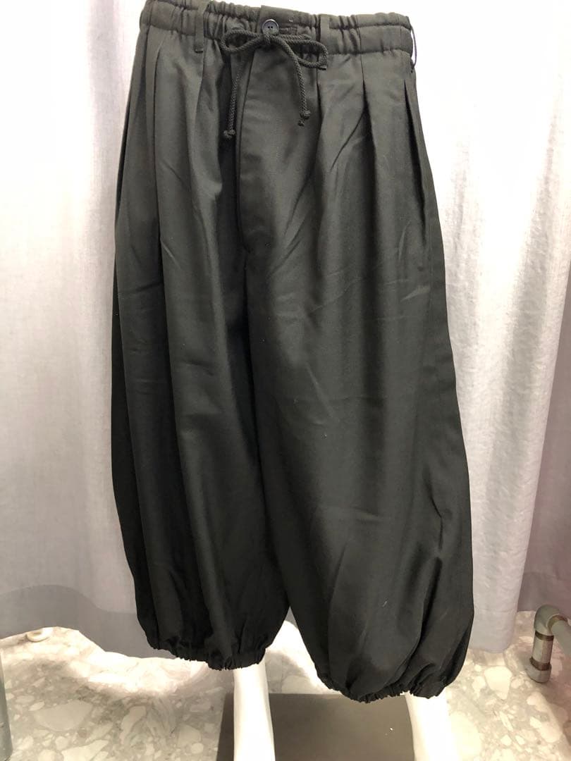 新品タグ付き GroundY黒 サルエルパンツ プリーツ入り ゴムウエスト L