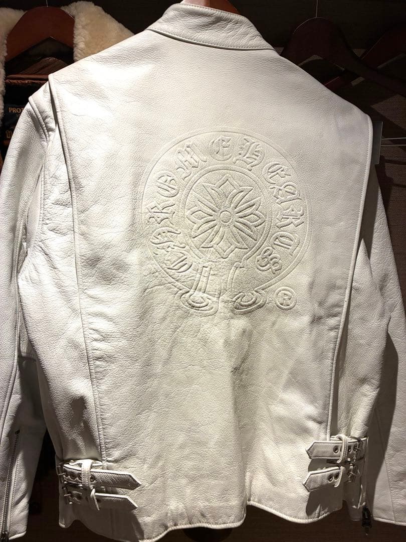 クロスモチーフ　レザージャケット　XLシングルライダース