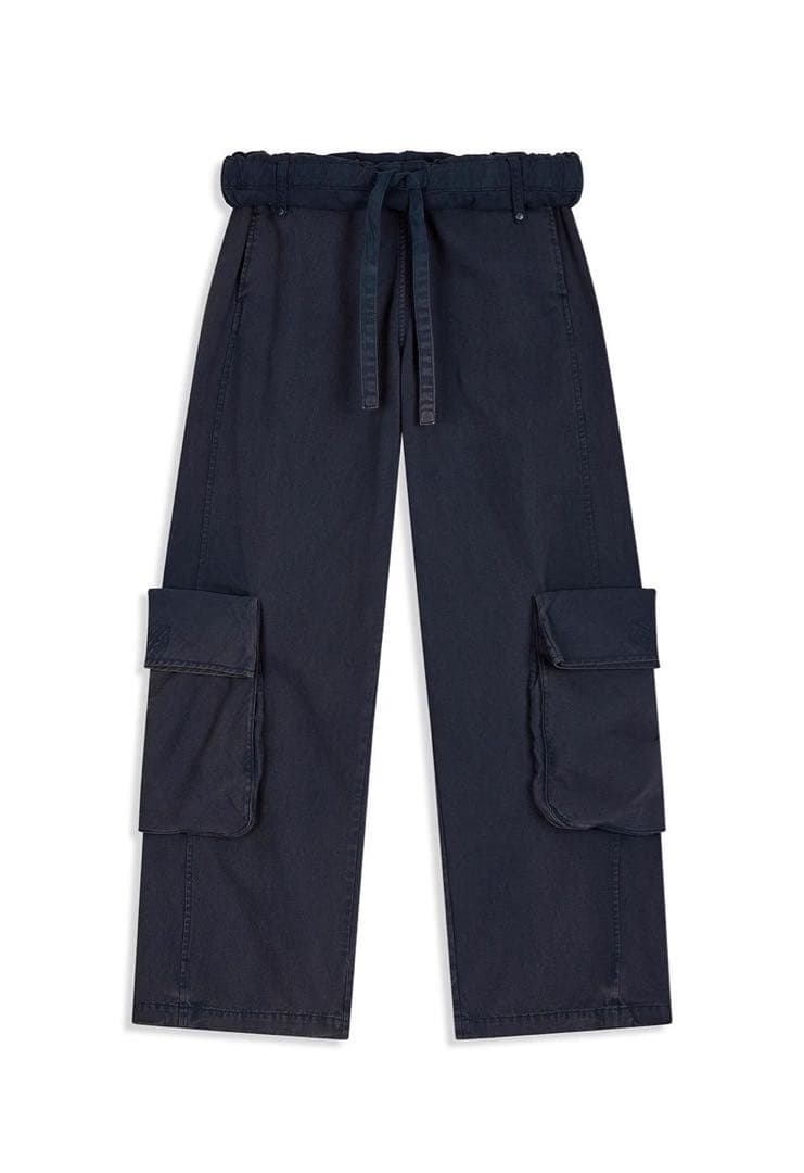 Open Yy ダークグレー カーゴパンツ ゴムウエスト