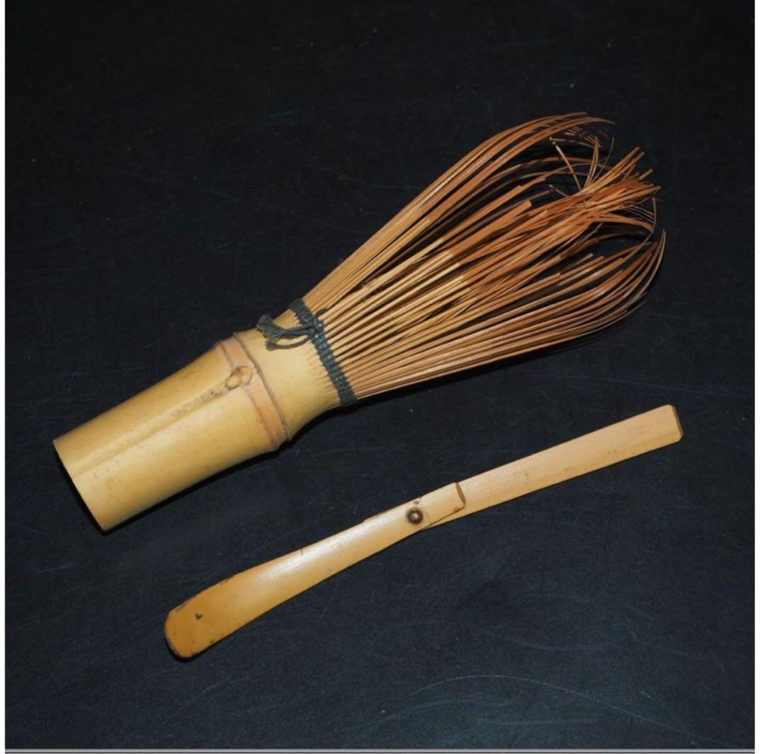 送料無料　康熙年製蛍手茶碗・茶筒・茶杓　茶器揃　　検/中国古玩骨董明代清代乾隆