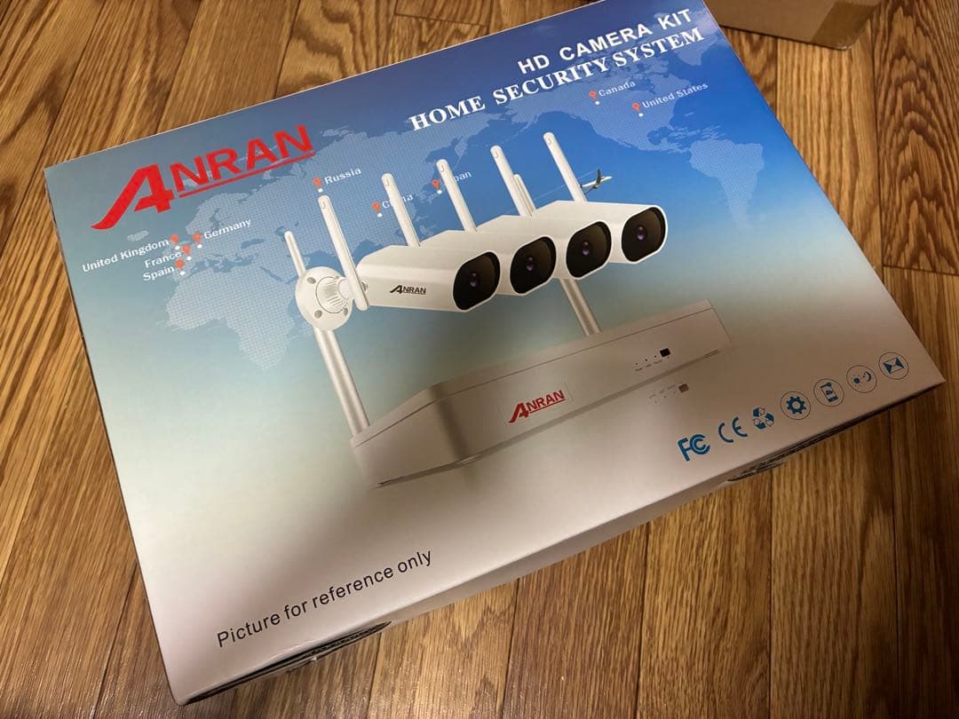 新品ANRAN防犯カメラ無線ダブルアンテナ型4チャンネルセットHDD無し