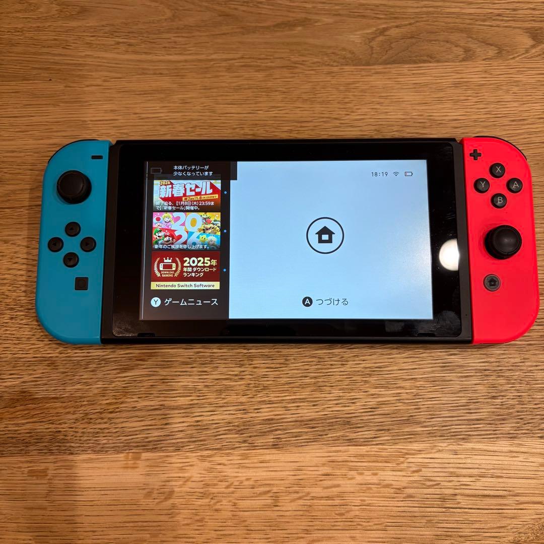 【中古】Nintendo Switch 本体 青/赤 Joy-Con 付属品付き