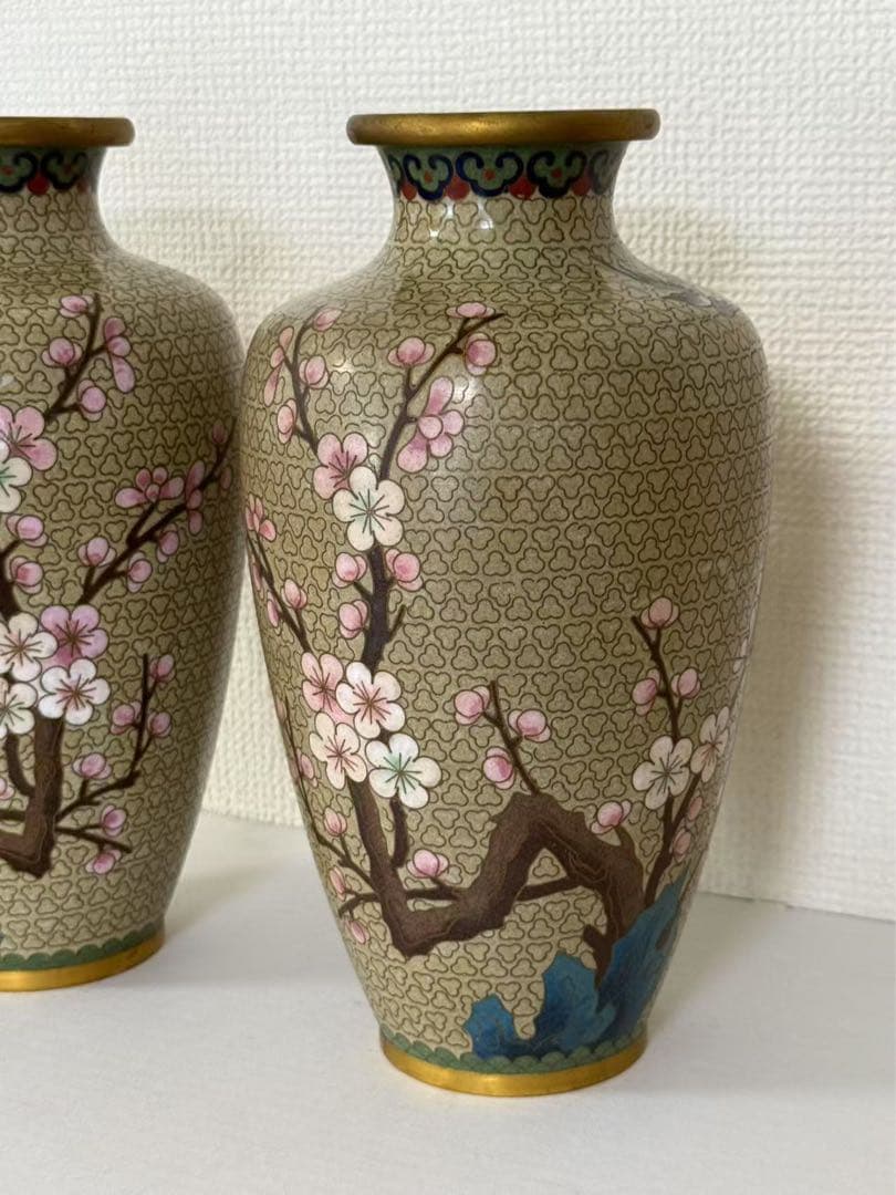 中国美術 銅胎琺瑯 銅製花瓶 壺 唐物古玩 年代品