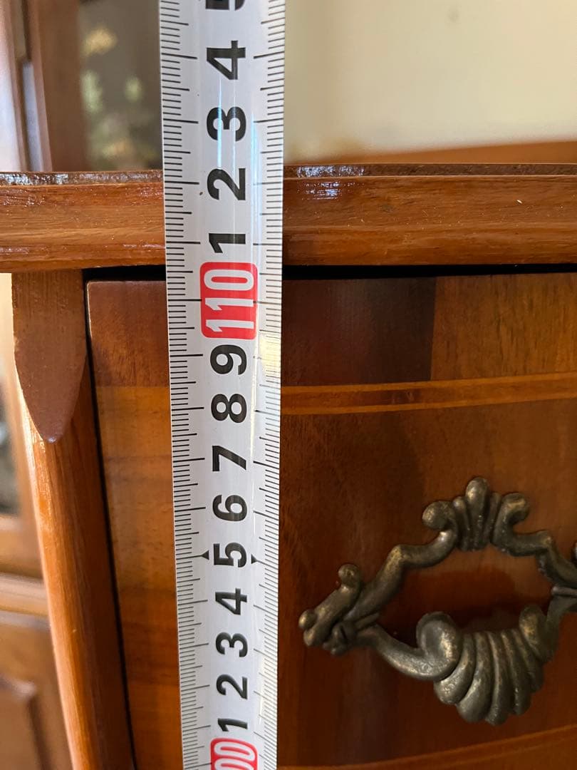 イタリア製　象嵌細工装飾　猫脚　ウッドチェスト 5段