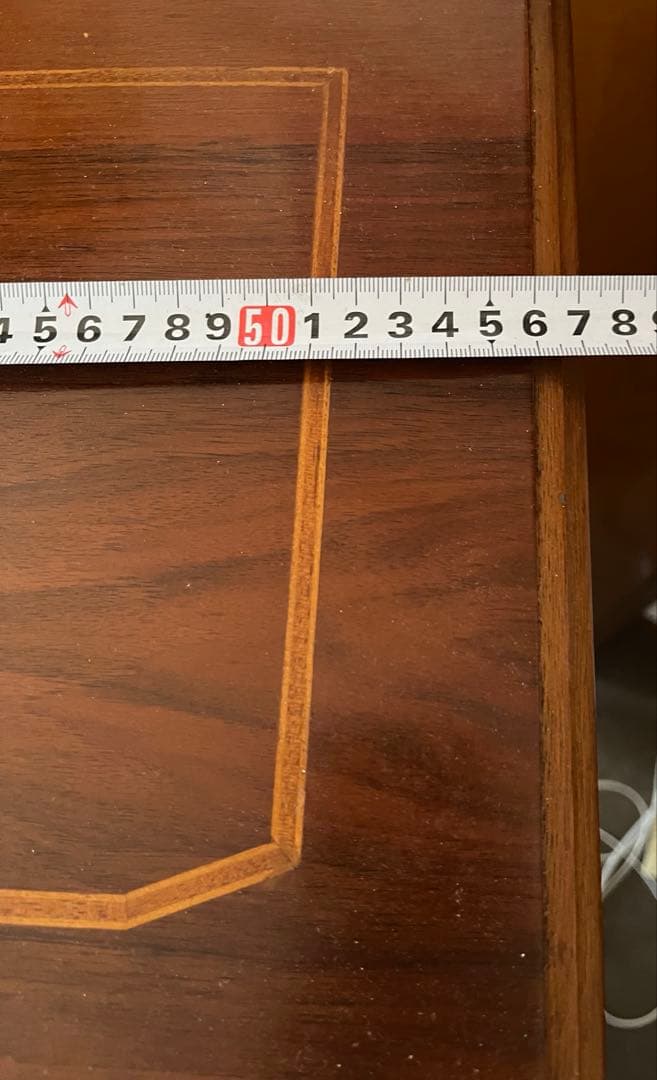 イタリア製　象嵌細工装飾　猫脚　ウッドチェスト 5段