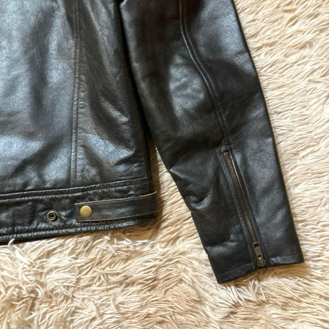 【DEGNER】 カウレザートラッカージャケット　 黒　M（大きめサイジング）