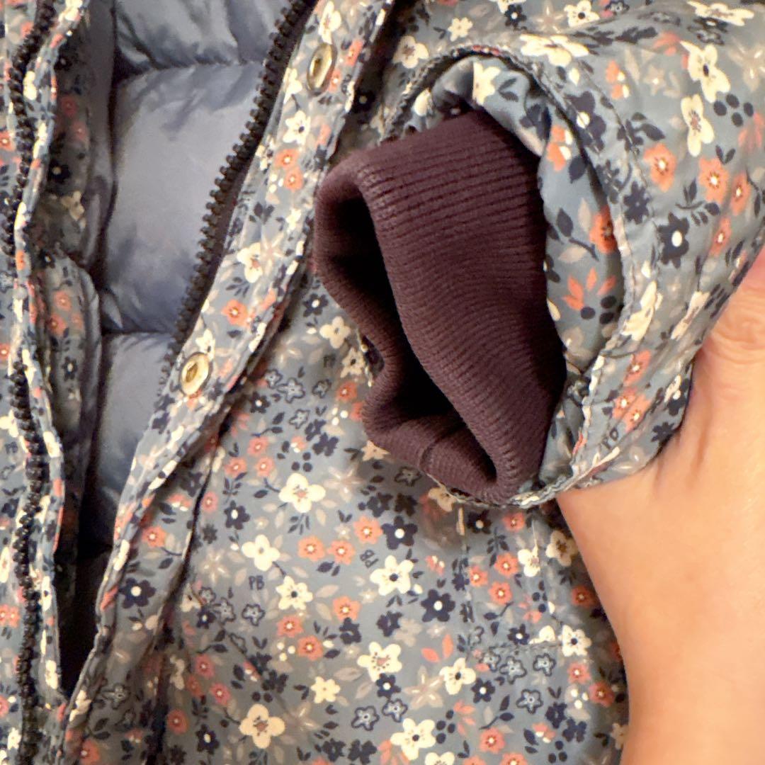 プチバトー　Petit Bateau 中綿　アウター　花　ブルー　女の子 95