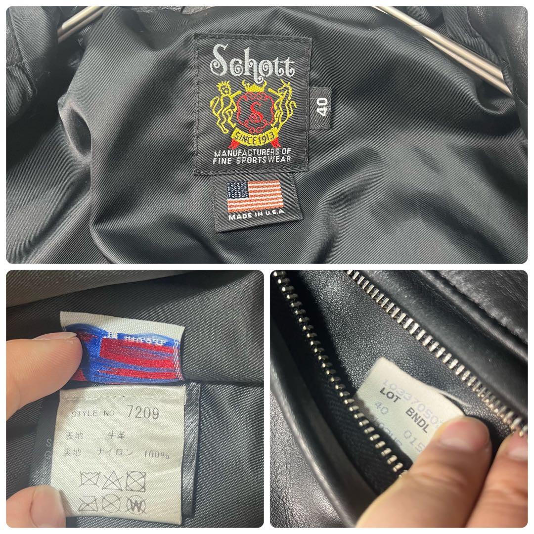 美品✨【米国製】schott トラッカージャケット 103us 40 ブラック