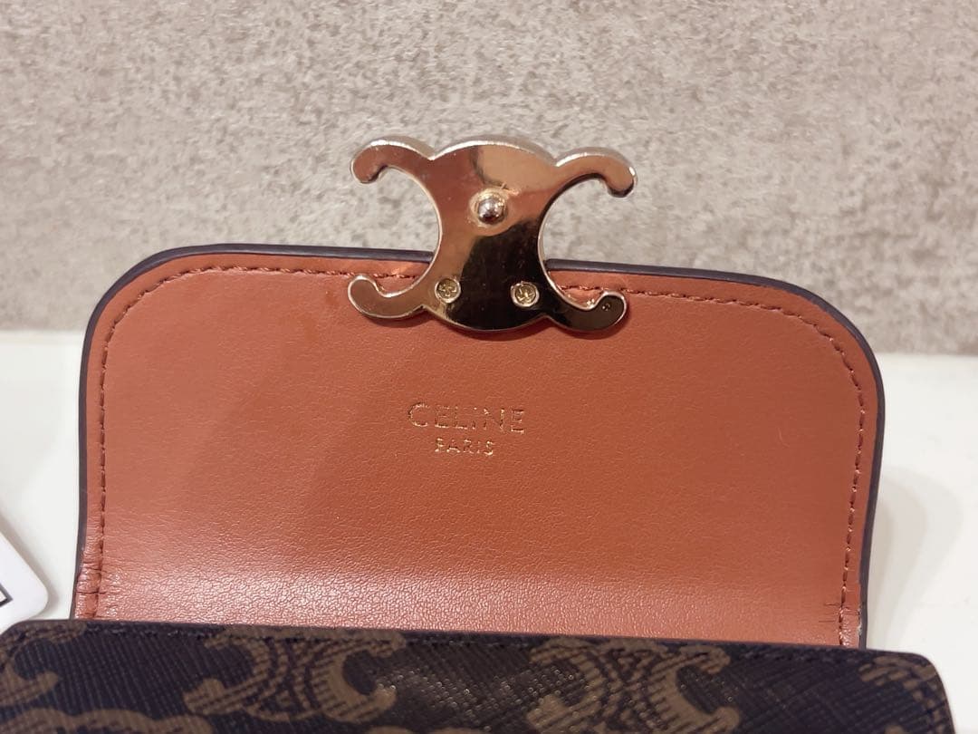 レザー/トリオンフ/スモール/三つ折り財布/ブラウン/ゴールド金具