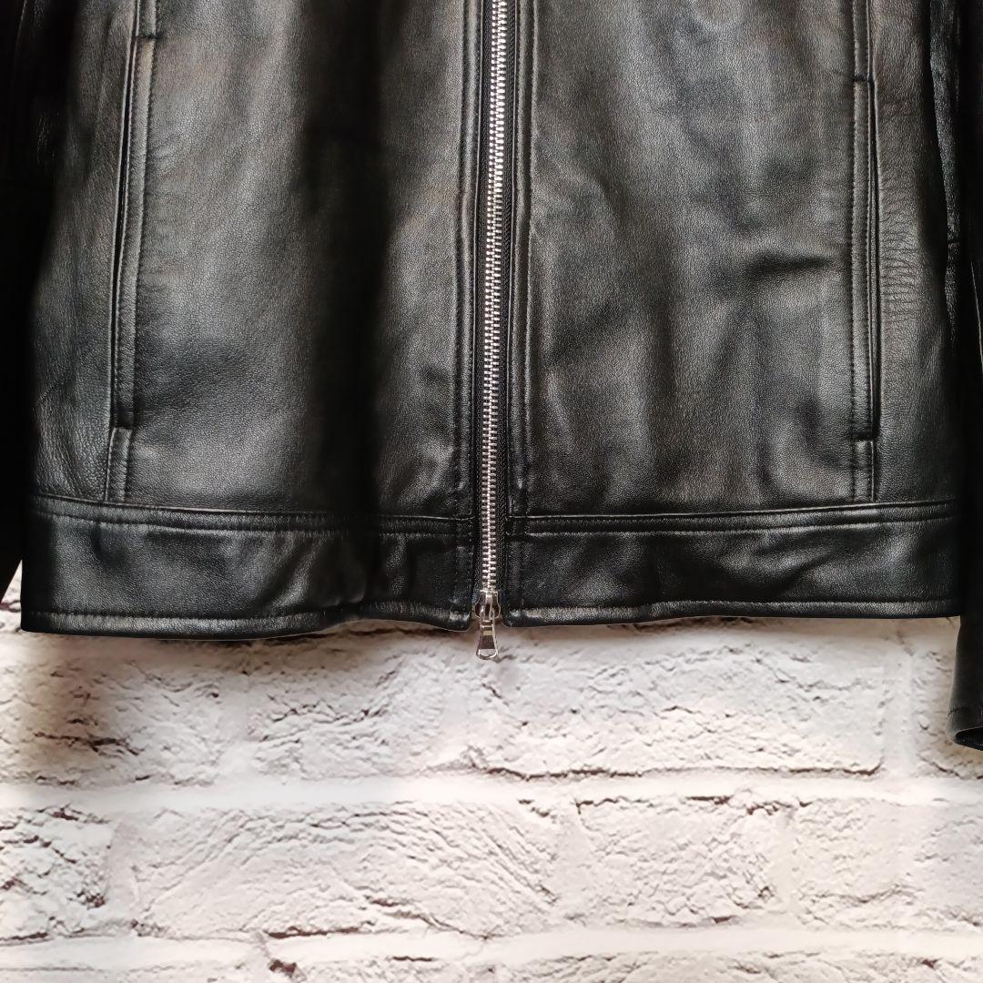 美品■NANO UNIVERSE ライダースジャケット ブラック ラムレザー