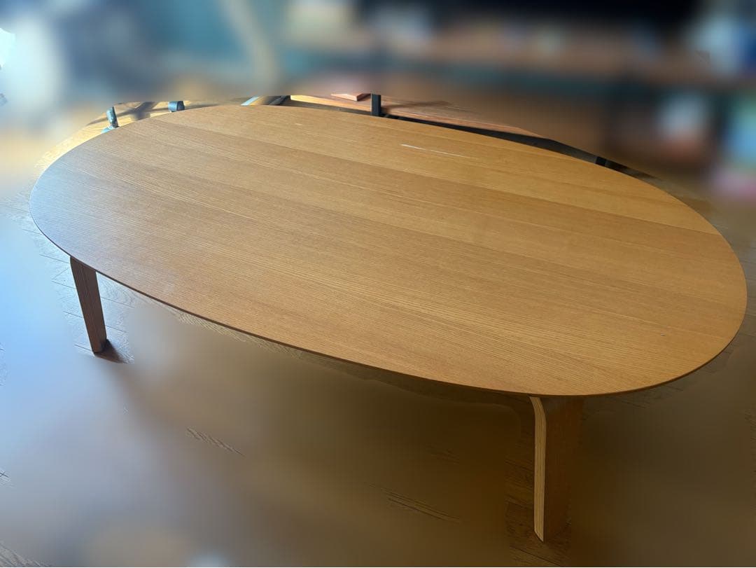 ■送料込■無印良品 木製楕円こたつ 曲木脚 フラットヒーター