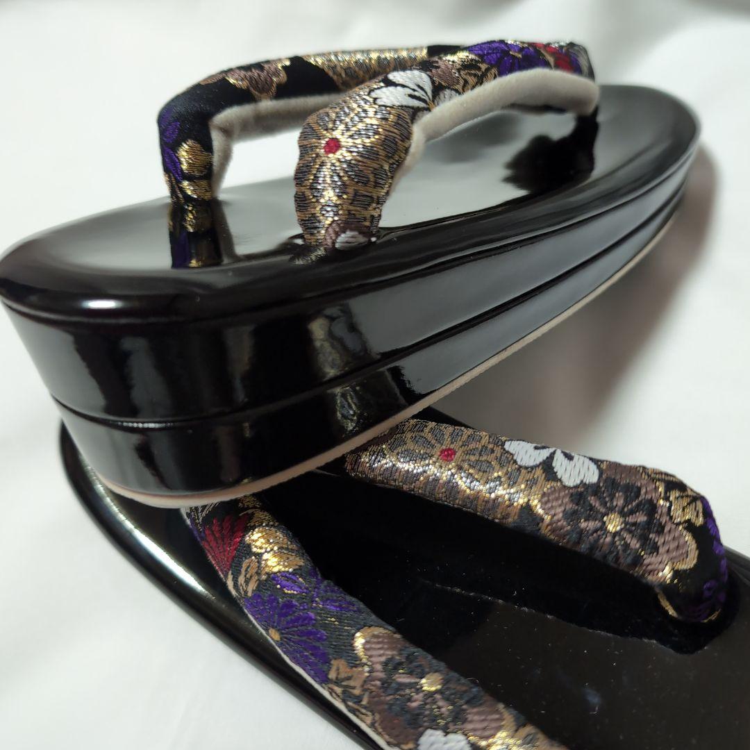 振袖用草履バッグセット　草履バッグセット　帯地 Sサイズ　黒地　新品未使用