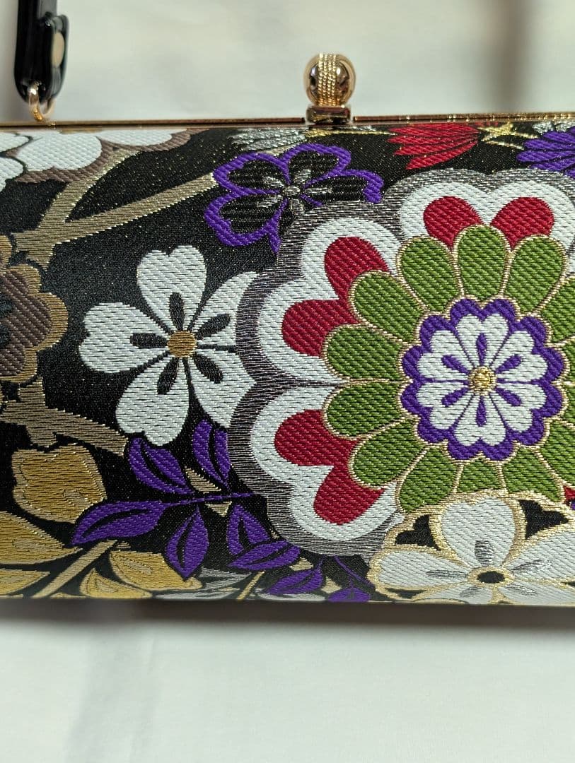 振袖用草履バッグセット　草履バッグセット　帯地 Sサイズ　黒地　新品未使用