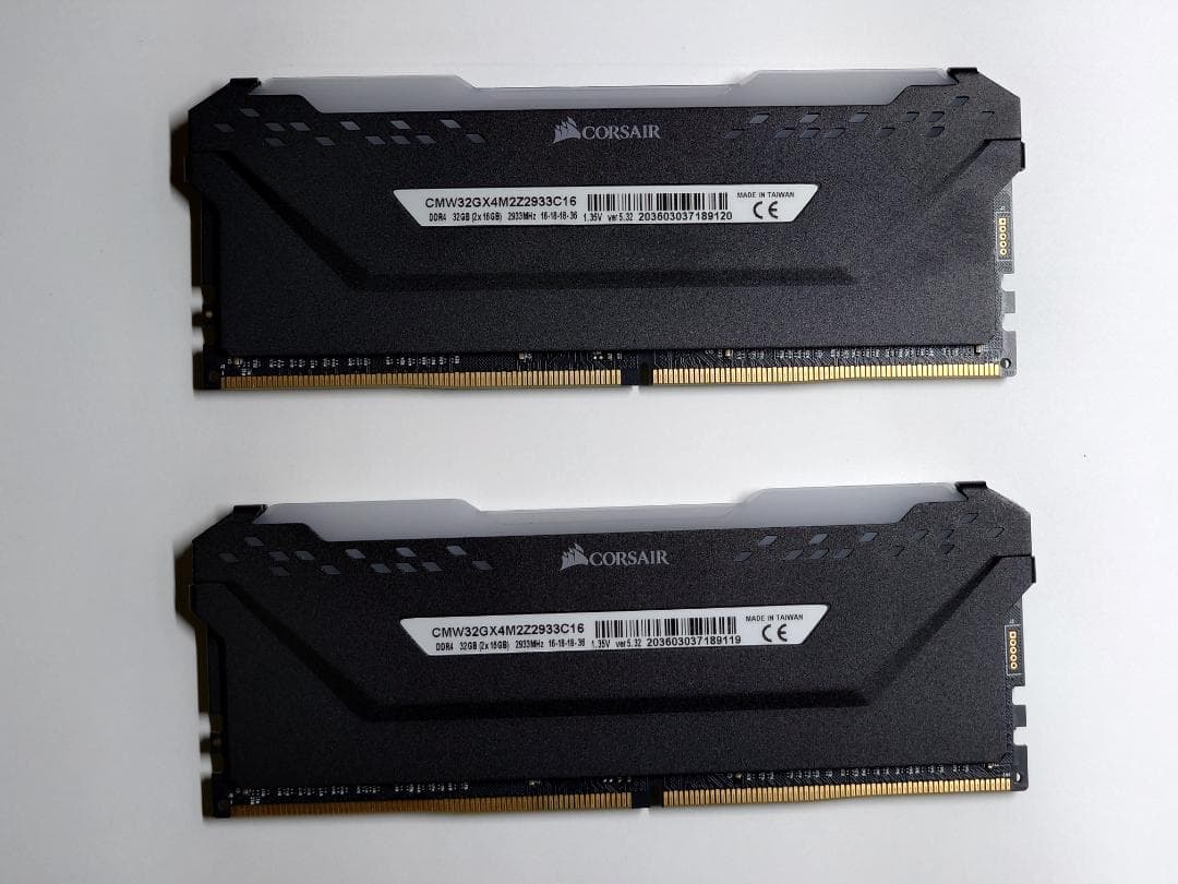動作OK DDR4 32GB CORSAIR VENGEANCE RGB PRO