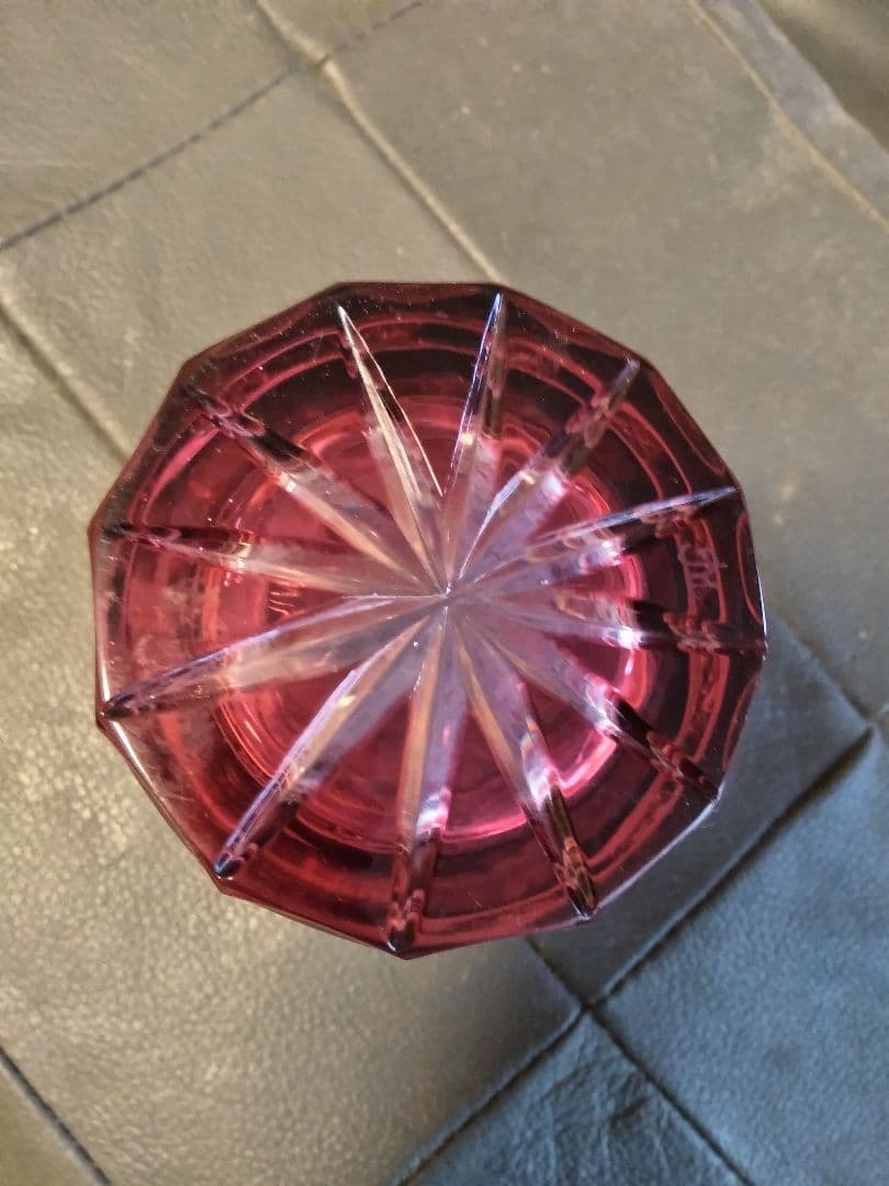 s*s様 赤色花模様のマイセンタンブラークリスタル