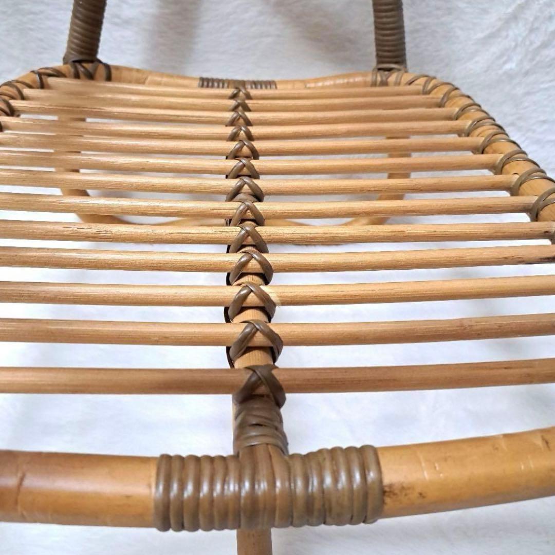 ラタン 籐 サイドテーブル 昭和レトロ