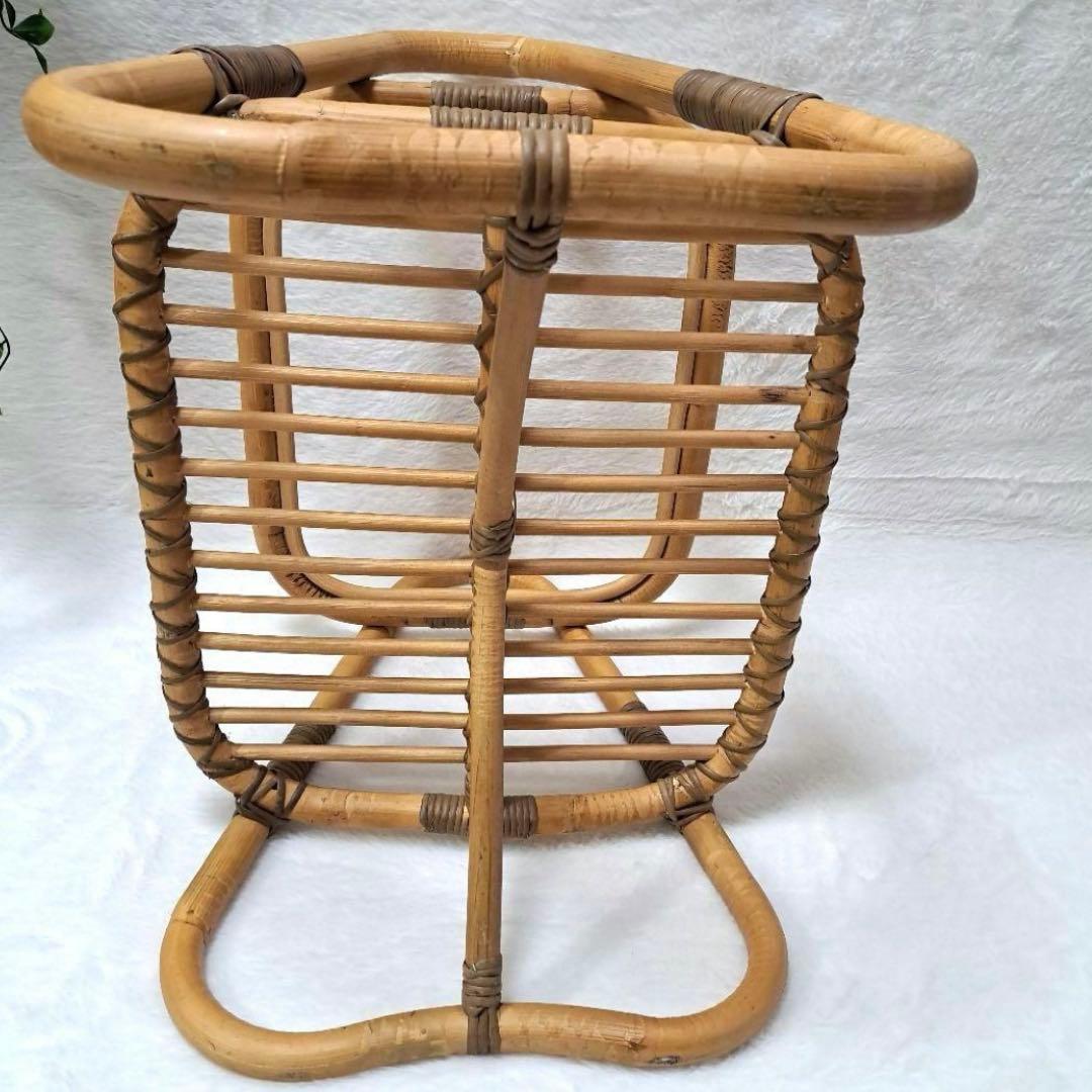 ラタン 籐 サイドテーブル 昭和レトロ