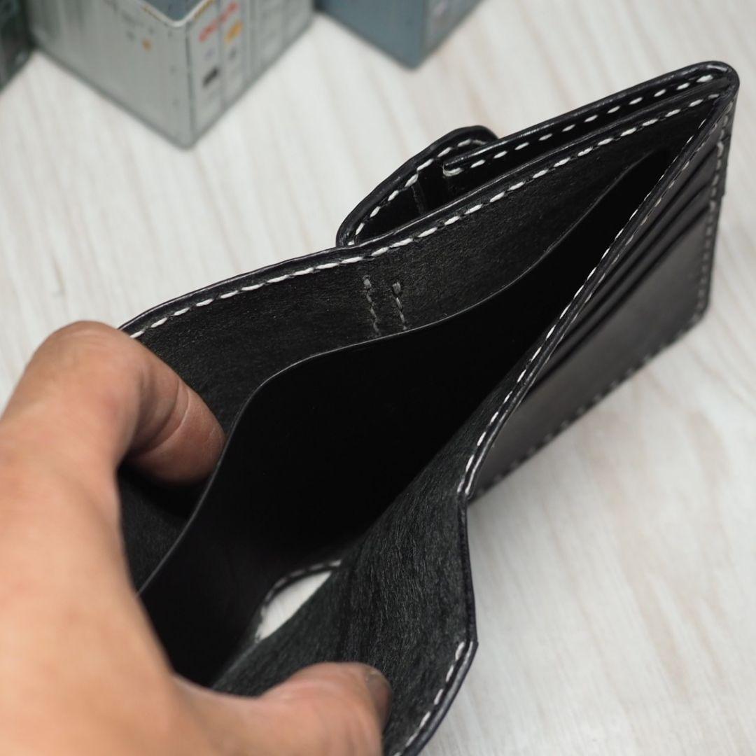 ビルフォードウォレット　ハーフウォレット　ブラックヌメ