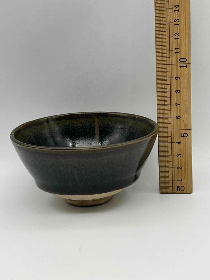 南宋時代　禾目天目茶碗　建窯茶盞 【旧家蔵出し】 希少貴重 唐物(E-60)