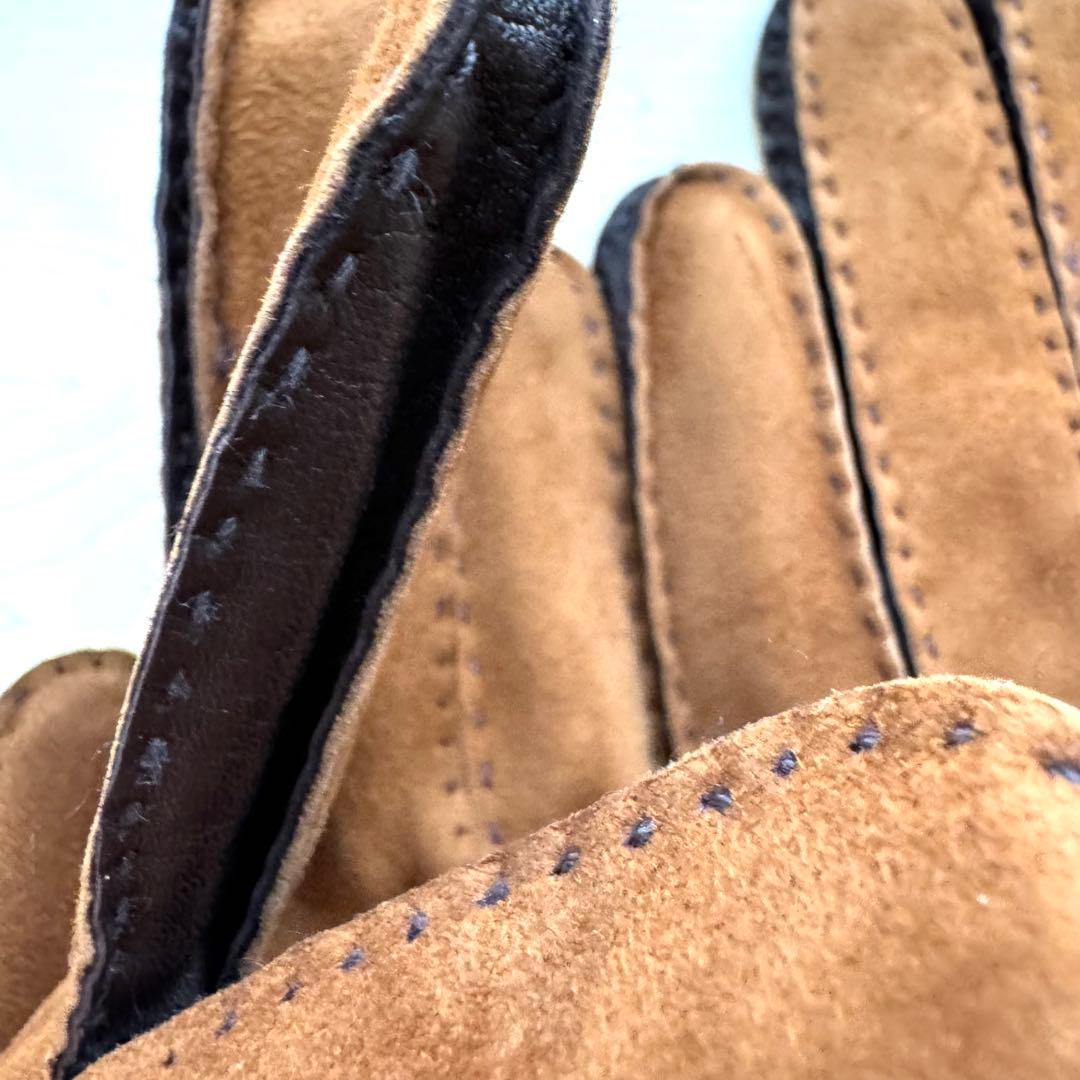 ★新品★GALA GLOVES　メンズ　高級レザー手袋　スエード　カシミヤ　茶