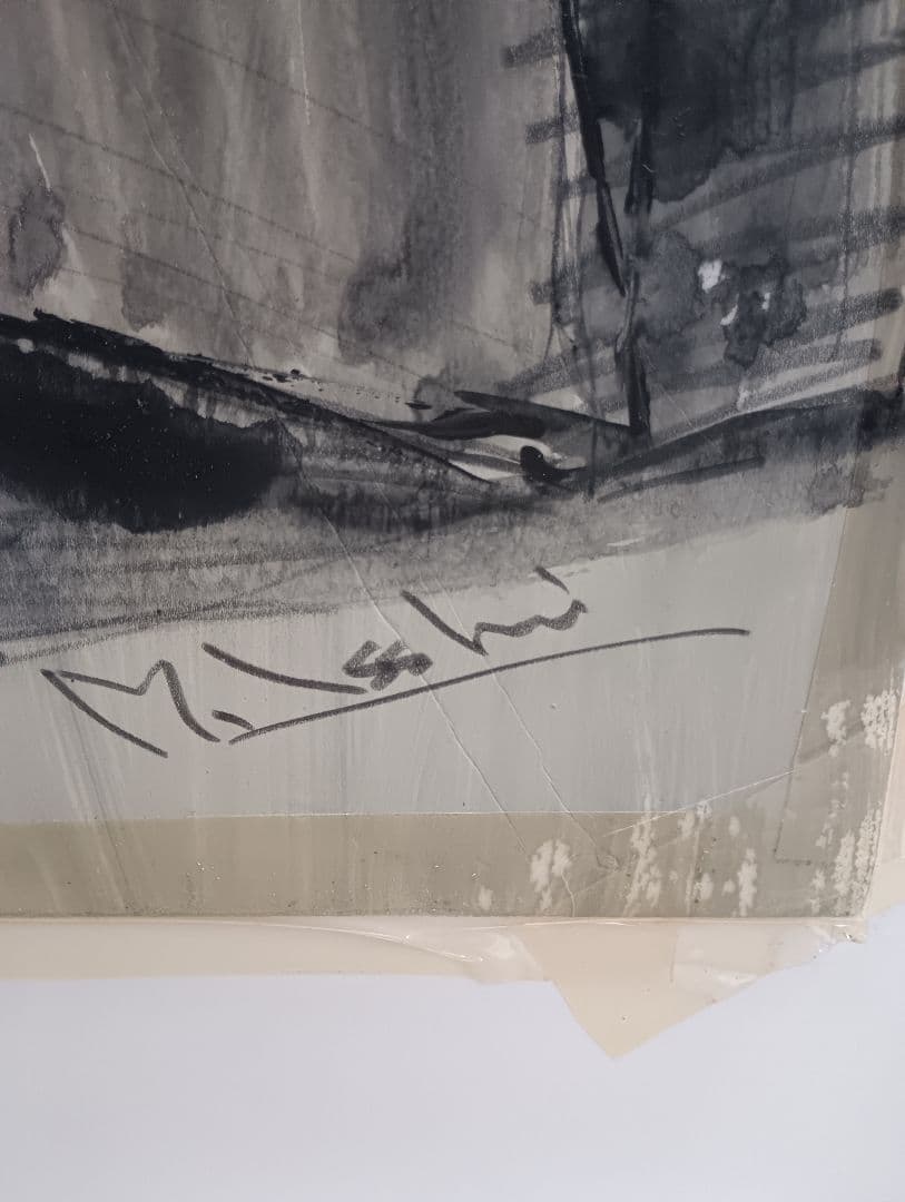 3117水彩画「女性像」画家不明　裏側にもあり