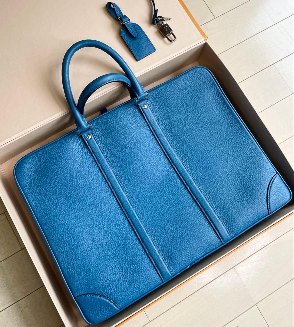 Louis Vuitton PDV トリヨンレザー ブリーフケース ブルー