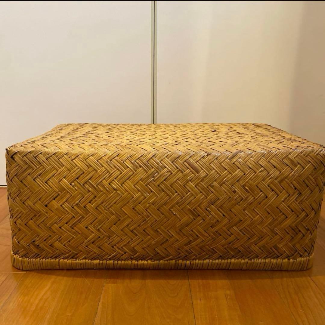 ③ 【最終価格】竹行李 柳ごおり昭和レトロ 竹細工 大籠 箪笥カゴ 受け座のみ