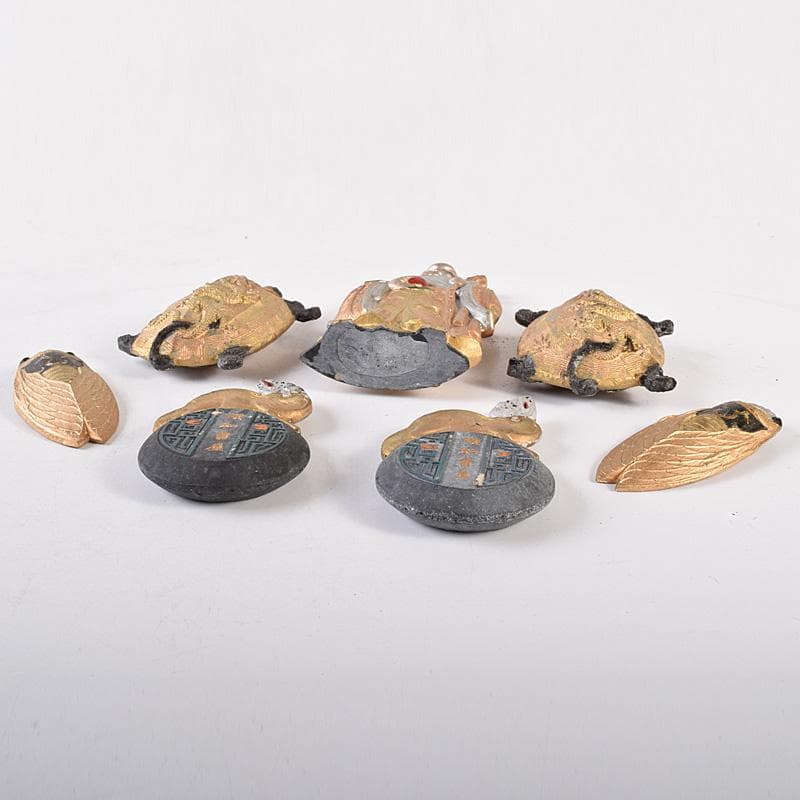 中国　書道具　頤和書屋　徽州曹素功造　桃仙人形　古墨　29点　M　R8070B