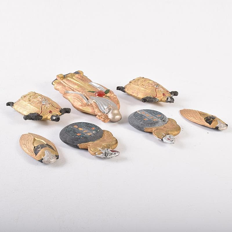 中国　書道具　頤和書屋　徽州曹素功造　桃仙人形　古墨　29点　M　R8070B