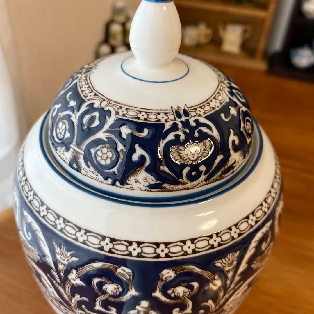 ウェッジウッド　フロレンティーン　コバルトブルー　ティーポットＬ