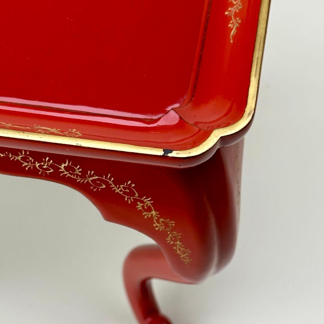 江戸期　朱漆脚付お膳台・供物台　元治元年箱書 骨董品　アンティーク