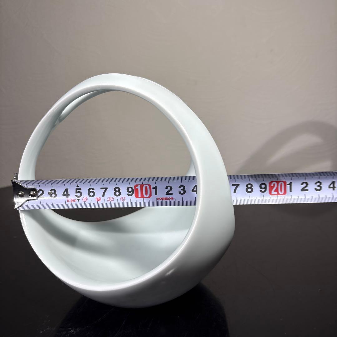 真作　人間国宝　前田昭博　白瓷手付鉢