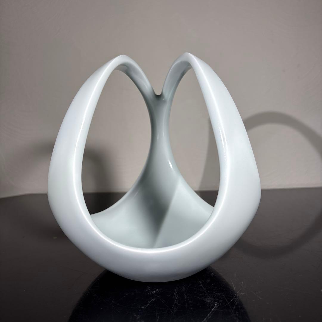 真作　人間国宝　前田昭博　白瓷手付鉢