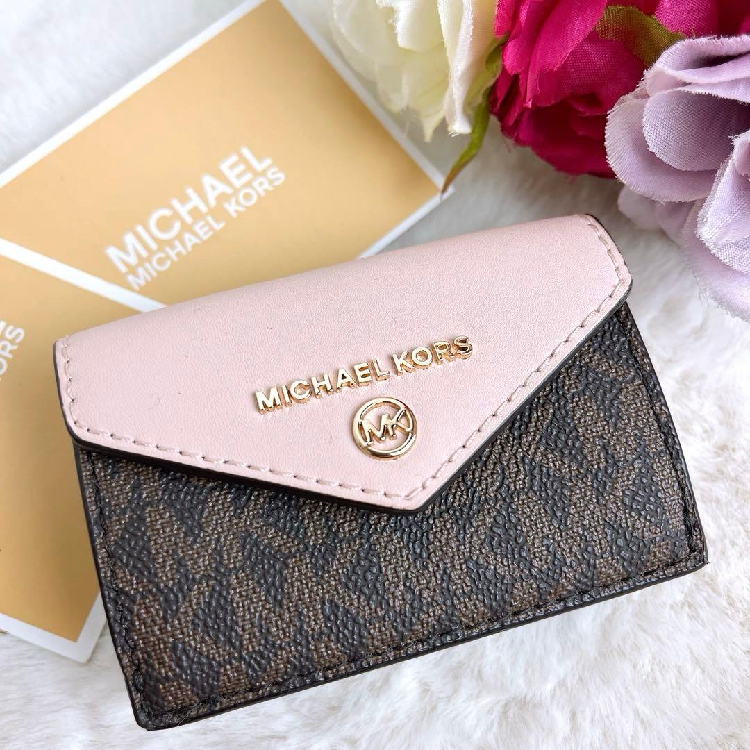 未使用☆MICHAEL KORSマイケルコース 三つ折り財布 ブラウンMK柄.