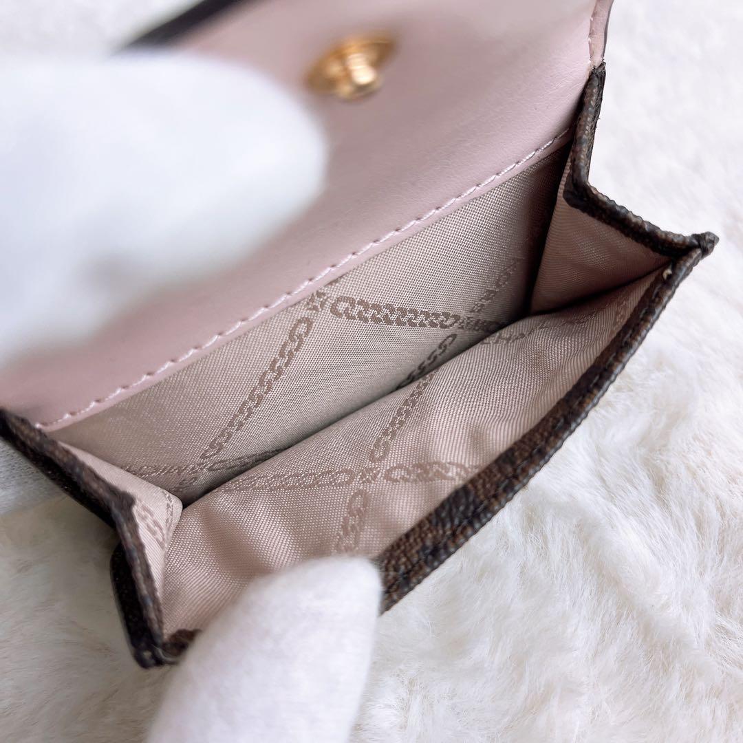 未使用☆MICHAEL KORSマイケルコース 三つ折り財布 ブラウンMK柄.