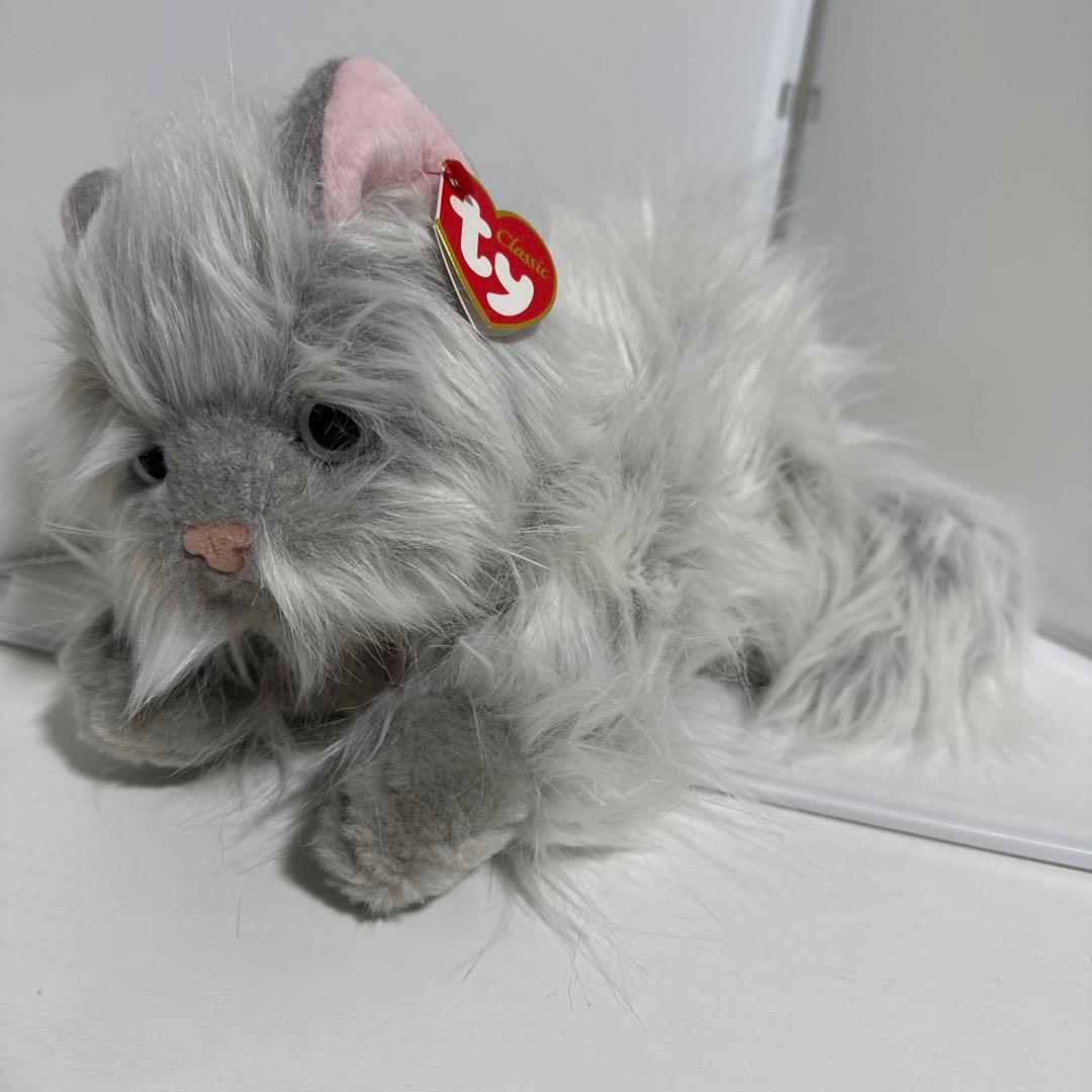 Ty グレー猫 ぬいぐるみ 長毛 バディーズ