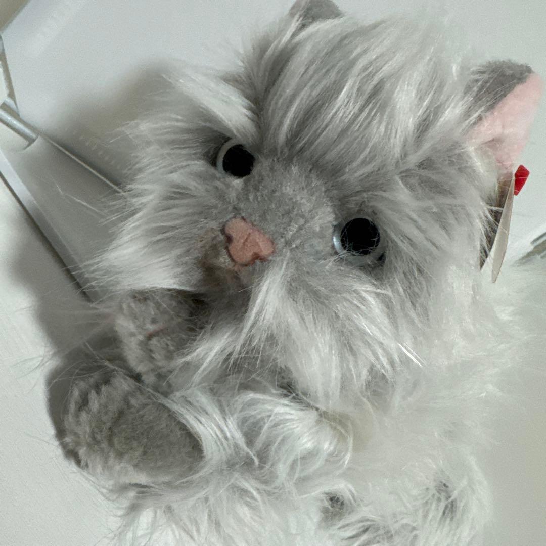 Ty グレー猫 ぬいぐるみ 長毛 バディーズ