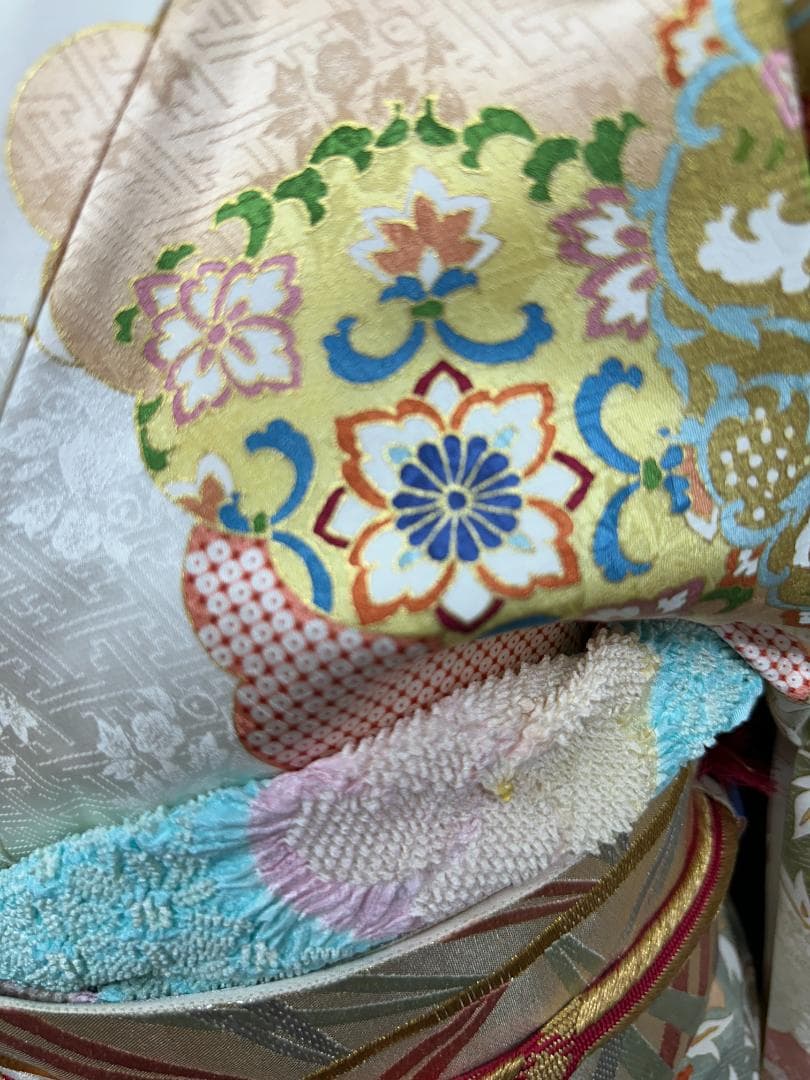 商談中 逸品 白地 染め分け華文 振袖 梅垣織物 フルセット 小田急誂え