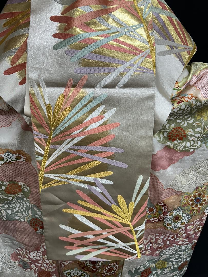 商談中 逸品 白地 染め分け華文 振袖 梅垣織物 フルセット 小田急誂え