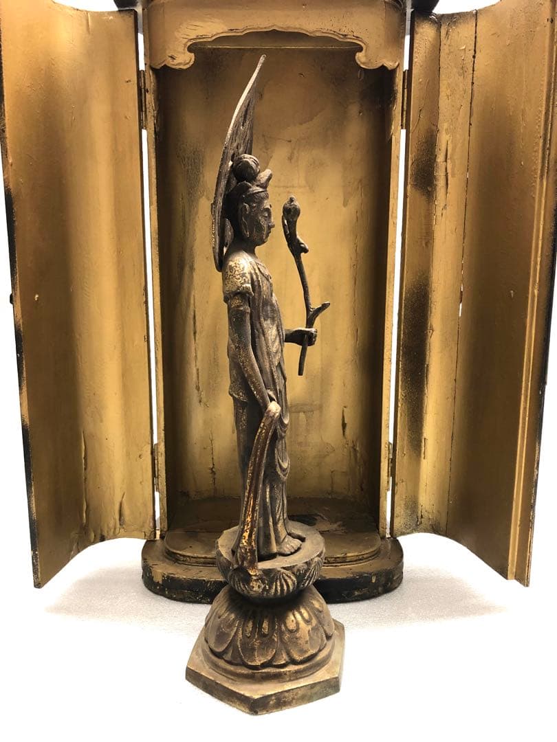 厨子　仏像　観世音菩薩　高さ約50㎝　時代物　仏教美術